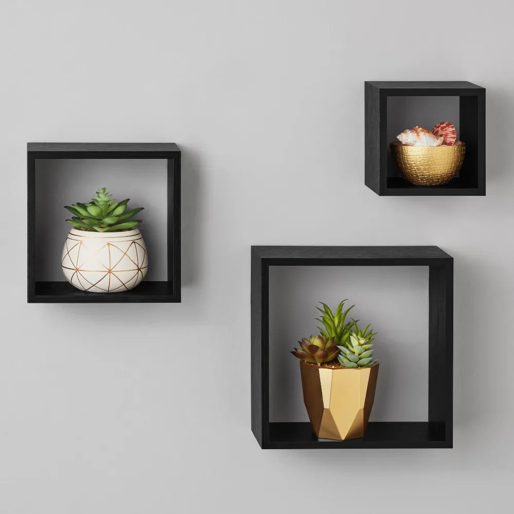 Modern Cube Storage Shelf Set Wall Mount Display Organizer