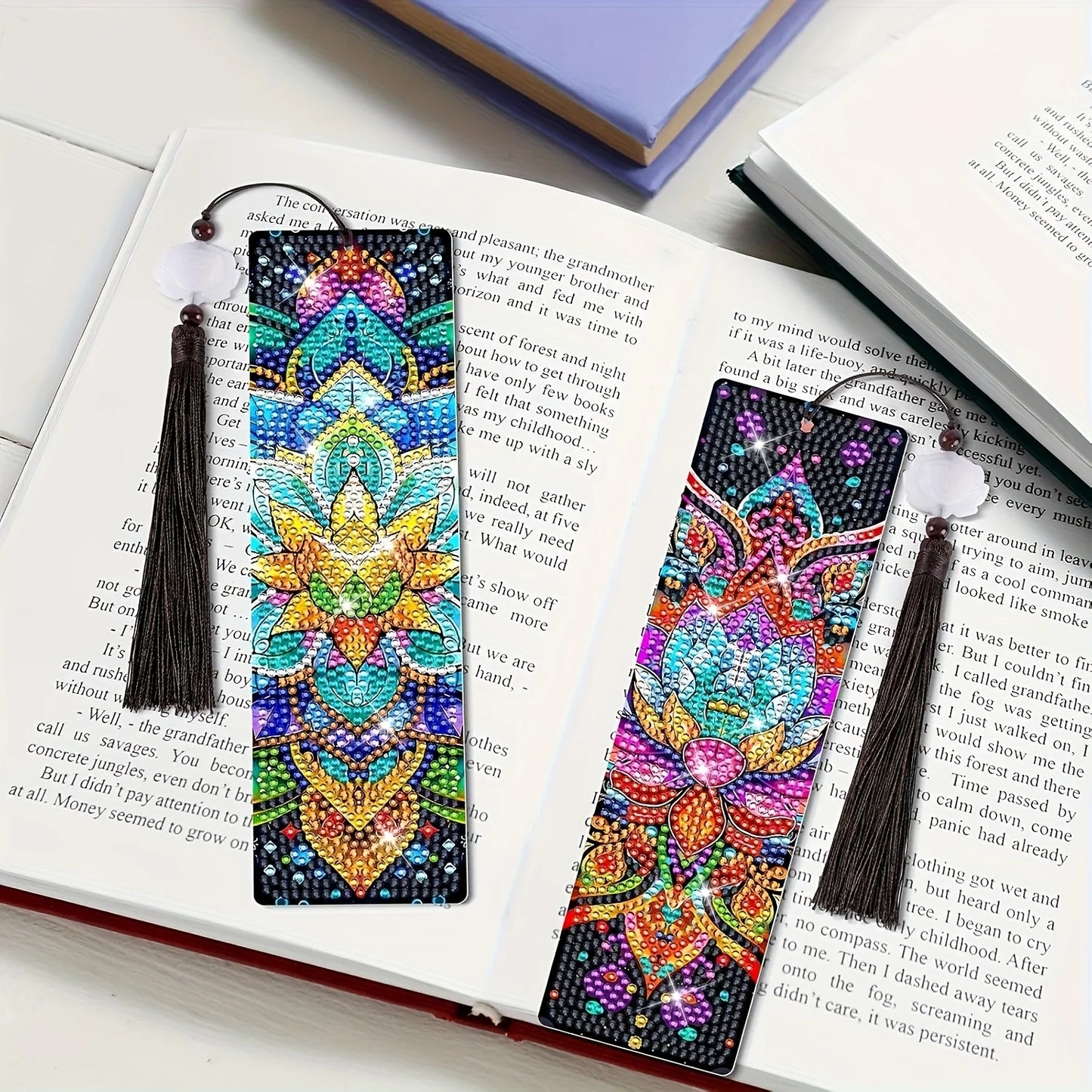 DIY Acrylic Diamond Painting Bookmark Set With Tassels