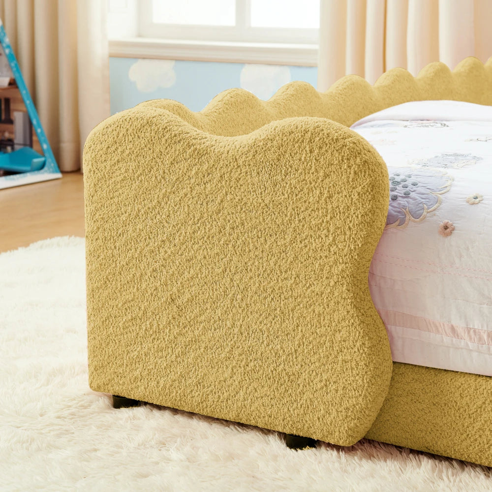 Dinosaur Shaped Kids Bed Frame With Safety Guard Rails Solid Wood