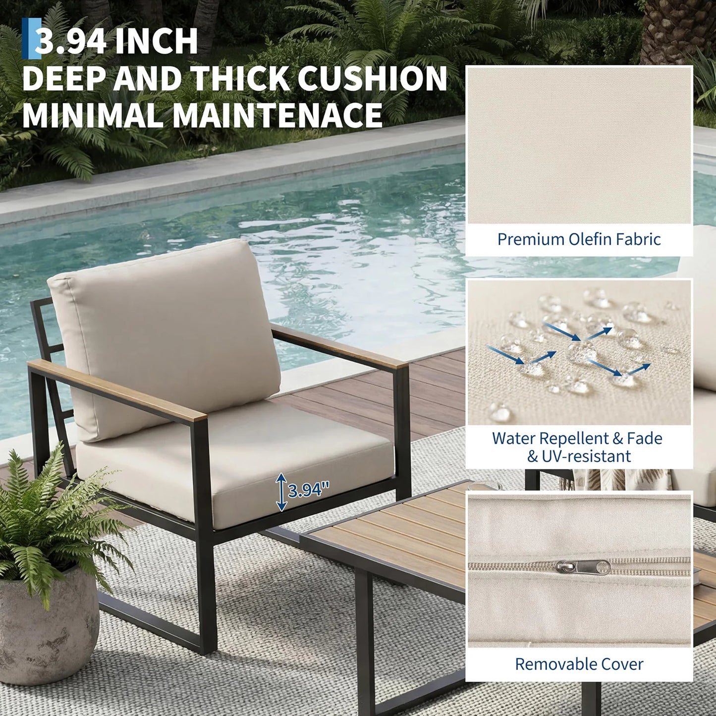 HobbyLane Four Piece Outdoor Patio Conversation Sofa Set