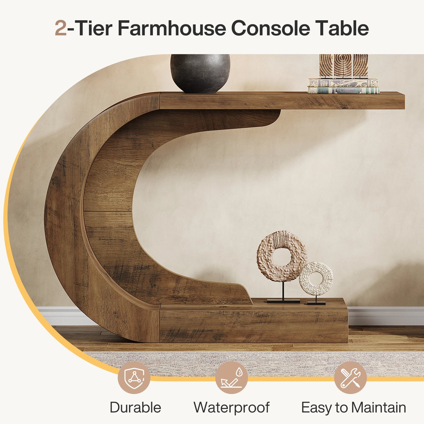 Tribesigns Mid-Century Modern Console Table For Entryway