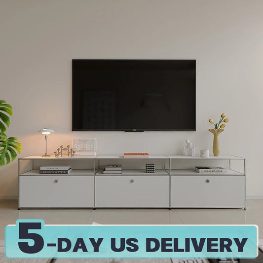 Bigcityfur TV Stand Corner Metal Storage Display Cabinet