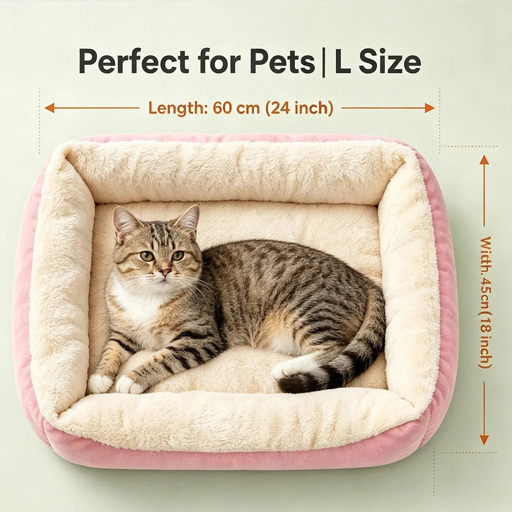 Warm Plush Orthopedic Pet Bed With Raised Edges For Pets