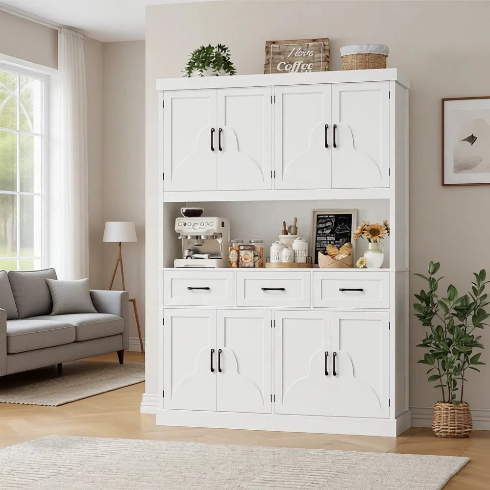 Modern Kitchen Pantry Cabinet With Metal Frame Storage Solution