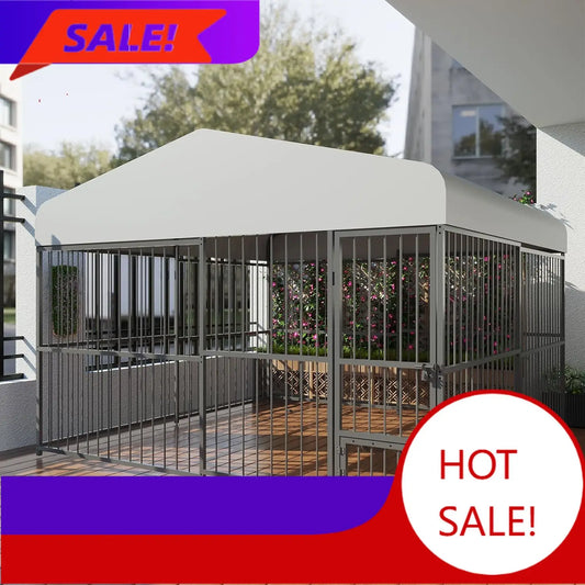 Heavy Duty Outdoor Dog Kennel With Roof And Lock Cage
