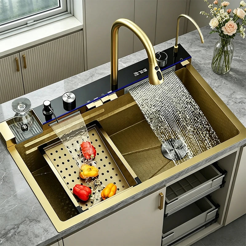 Telisiya Stainless Steel Kitchen Faucet With Digital Display