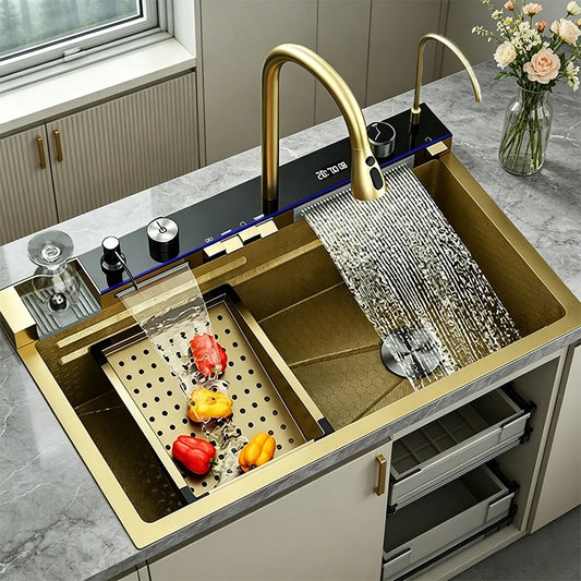 Telisiya Stainless Steel Kitchen Faucet With Digital Display
