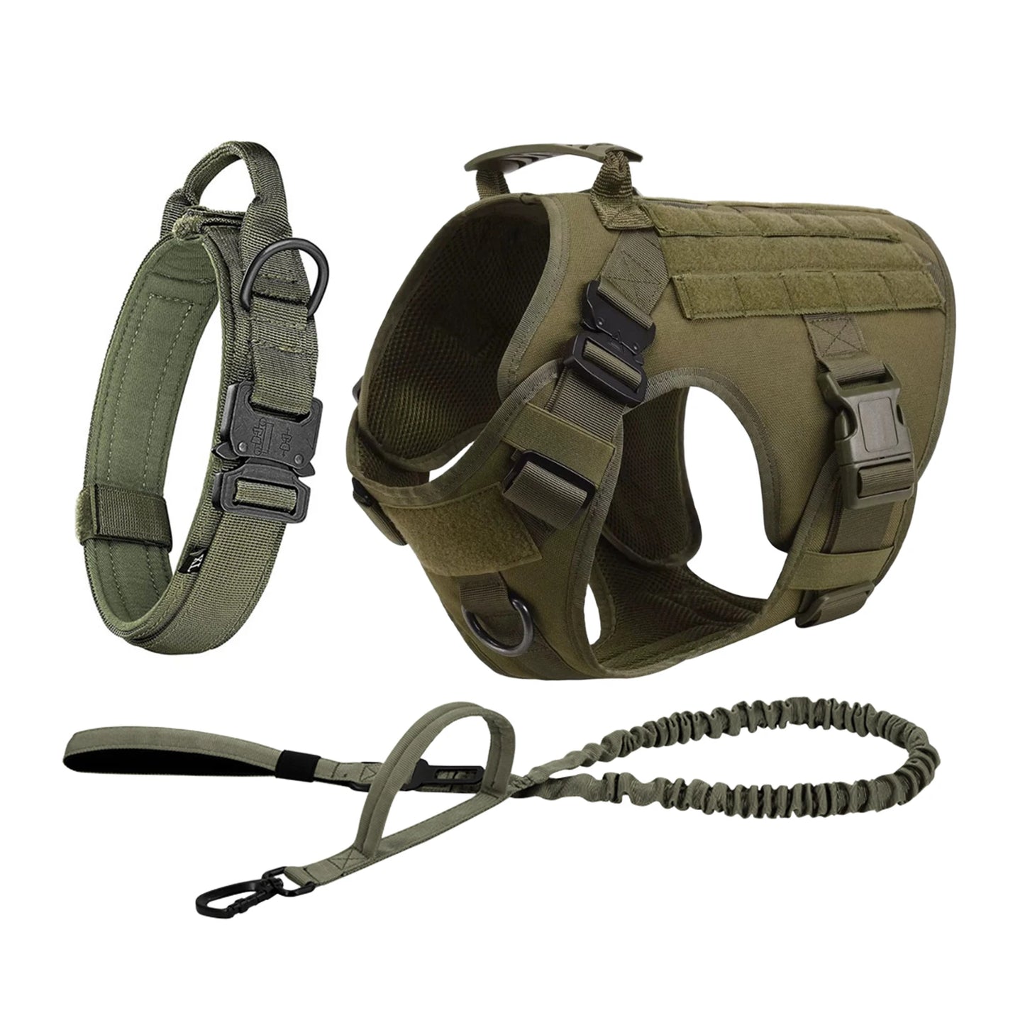 Tactical Padded Dog Harness With Quick Release Molle System