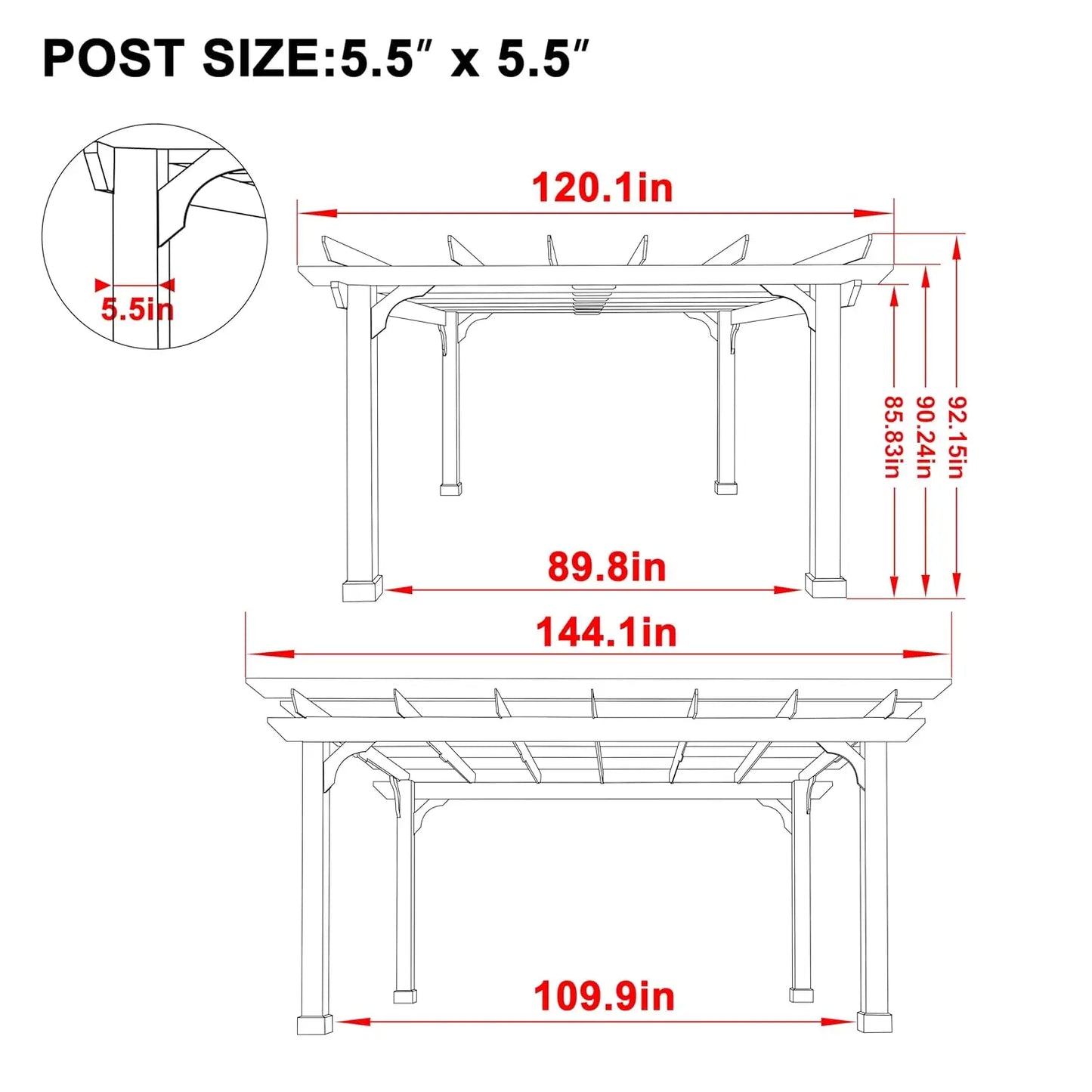Cedar Wooden Pergola Kit Outdoor Arbors And Shade Structure