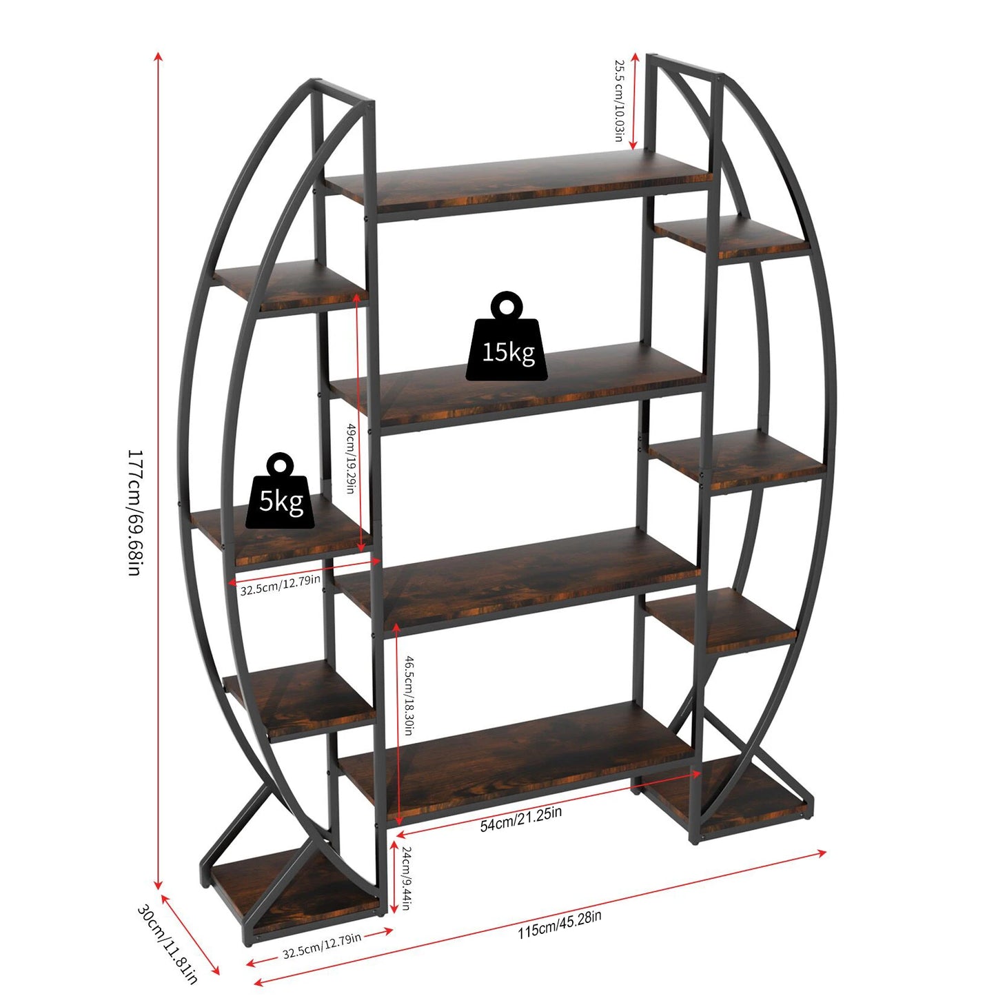 Metal Half Moon Plant Stand Multilayer Garden Flower Rack