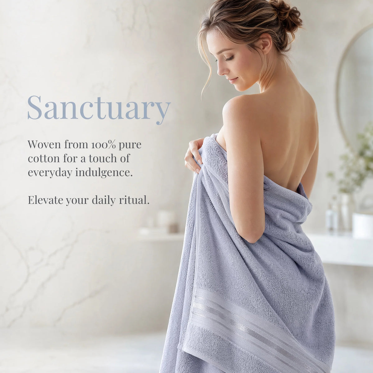Luxury Turkish Cotton Bath Towel Set For Bathroom Use