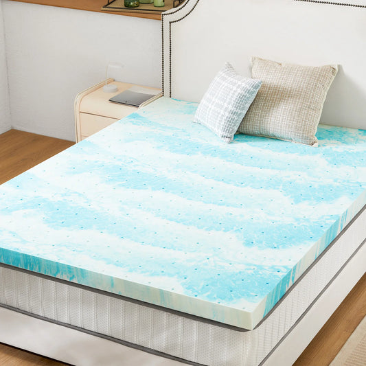 JHK Gel Memory Foam Mattress Topper for Bed Comfort