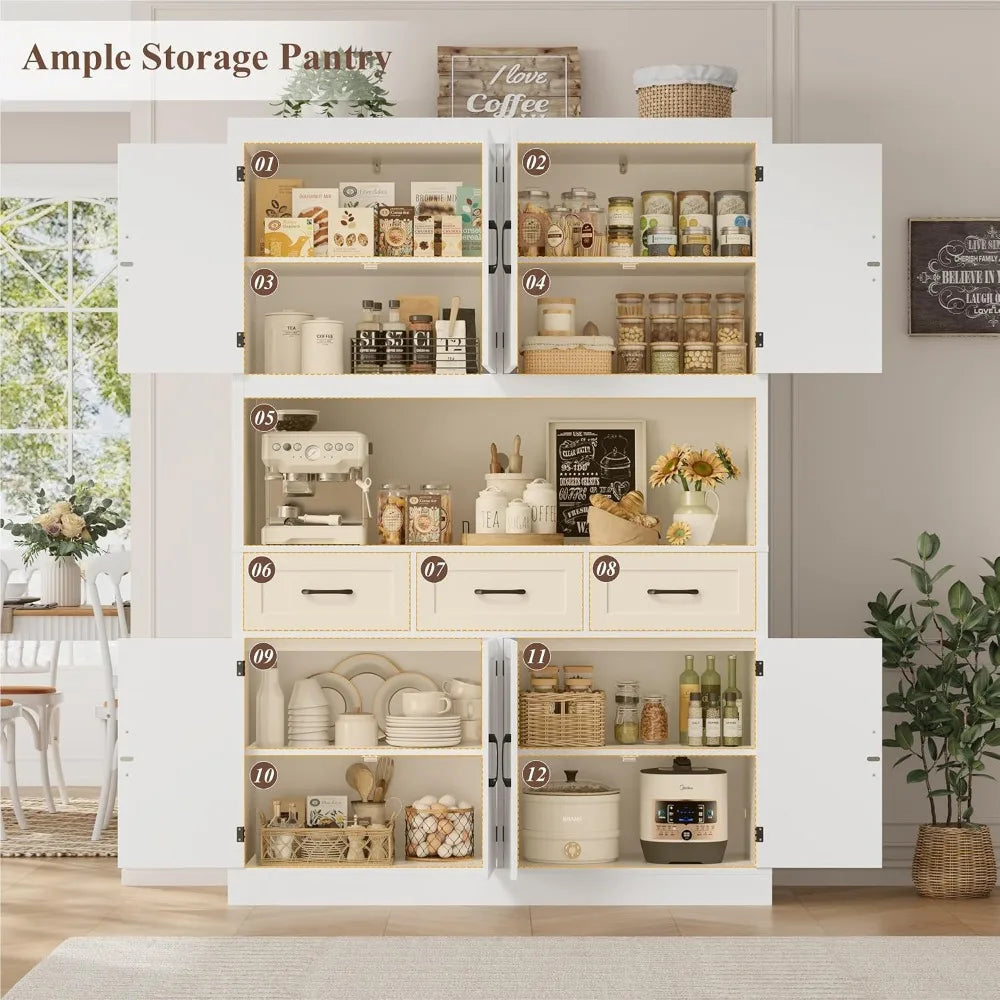 Modern Kitchen Pantry Cabinet With Metal Frame Storage Solution