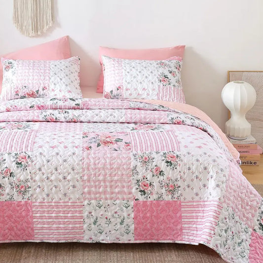 Floral Quilt Set 3-Piece Bedding