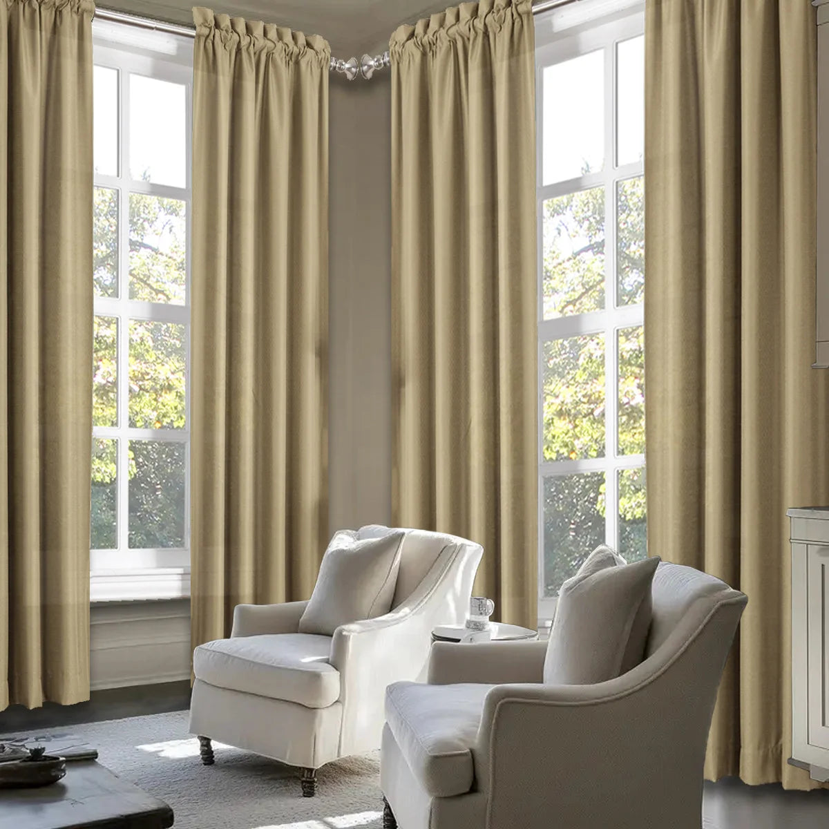 Sabalanica Light Filtering Polyester Curtains Rod Pocket Window Panel