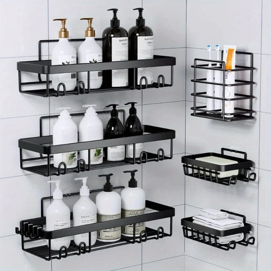 Self Adhesive Metal Shower Caddy And Bathroom Wall Shelf Organizer