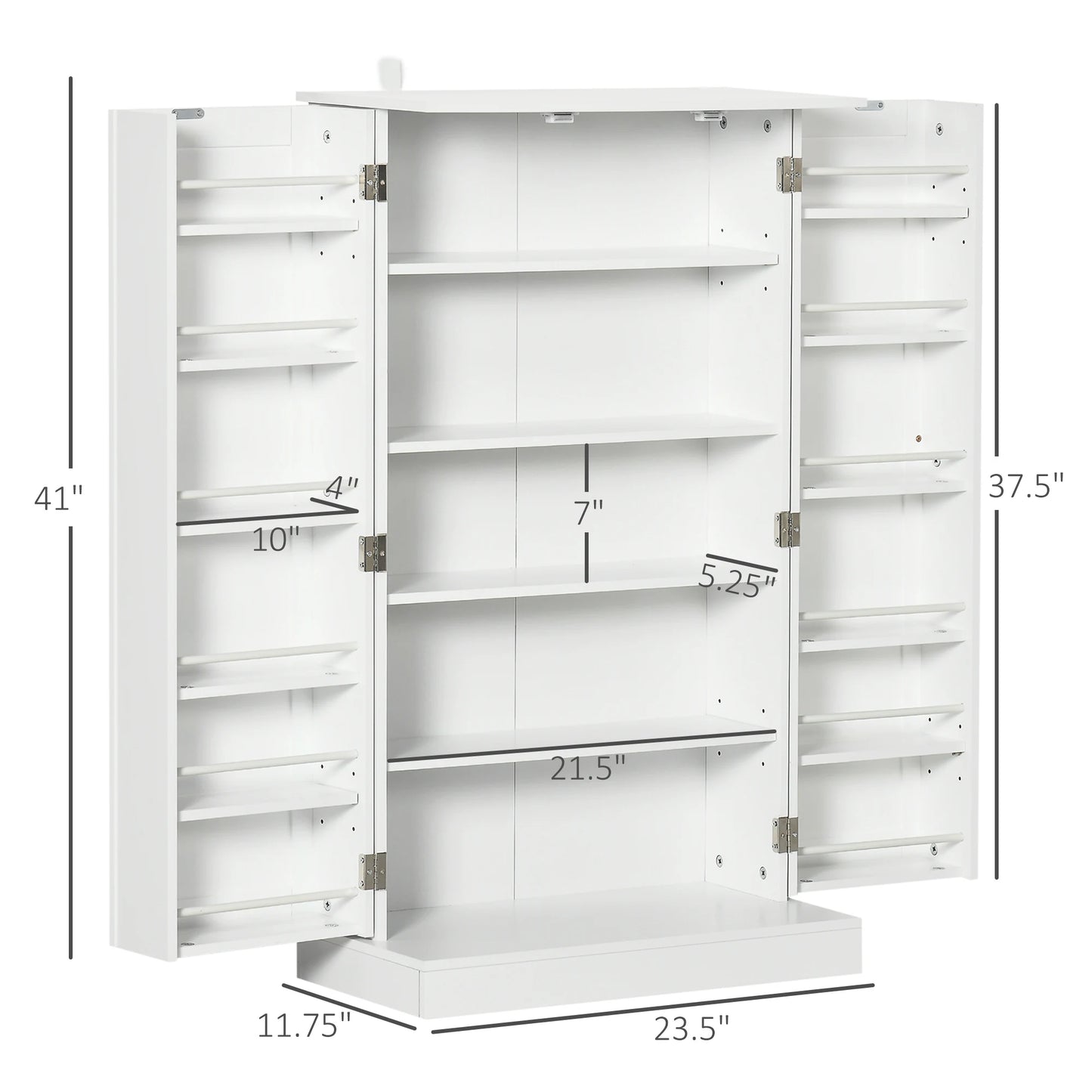 HOMCOM Modern Freestanding Storage Cabinet Double Door Adjustable Shelf Unit