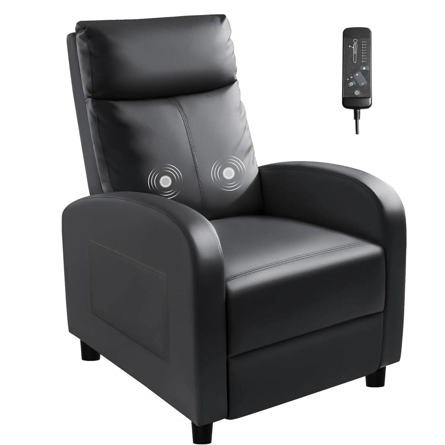 PU Leather Recliner Chair With Lumbar Support For Home Theater