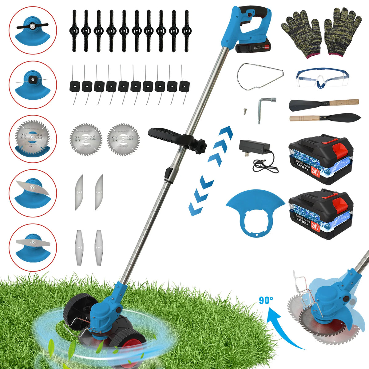 Cordless Electric 3 In 1 Grass Trimmer Lawn Mower Edger