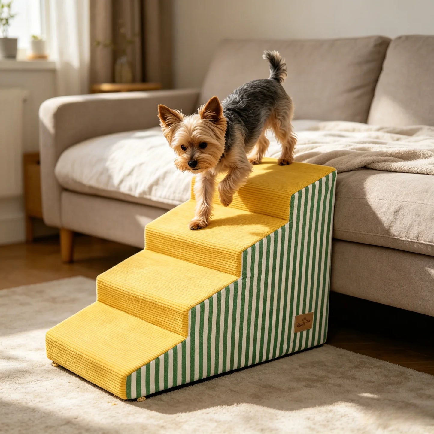 Premium High Density Foam Dog Stairs With Washable Cover