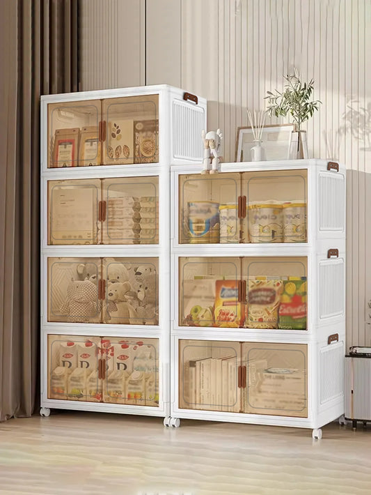 Foldable Stackable Plastic Storage Bins With Lids And Wheels