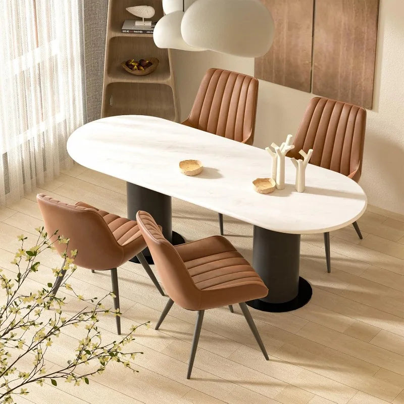 Nalupatio Modern Dining Chairs Set Of 6 Upholstered Fabric