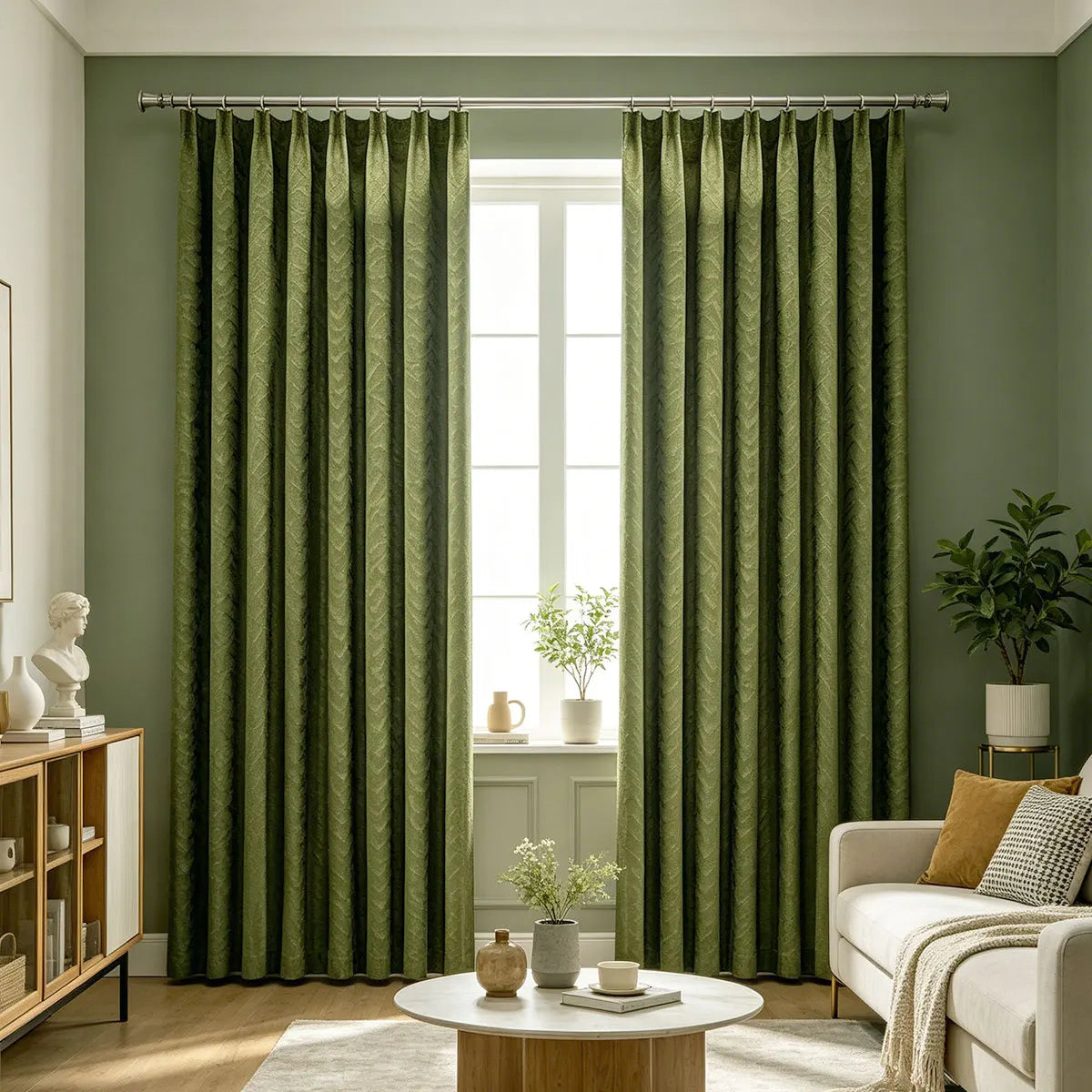 Embossed Mountain Blackout Curtains With Thermal Insulation And Noise Reduction
