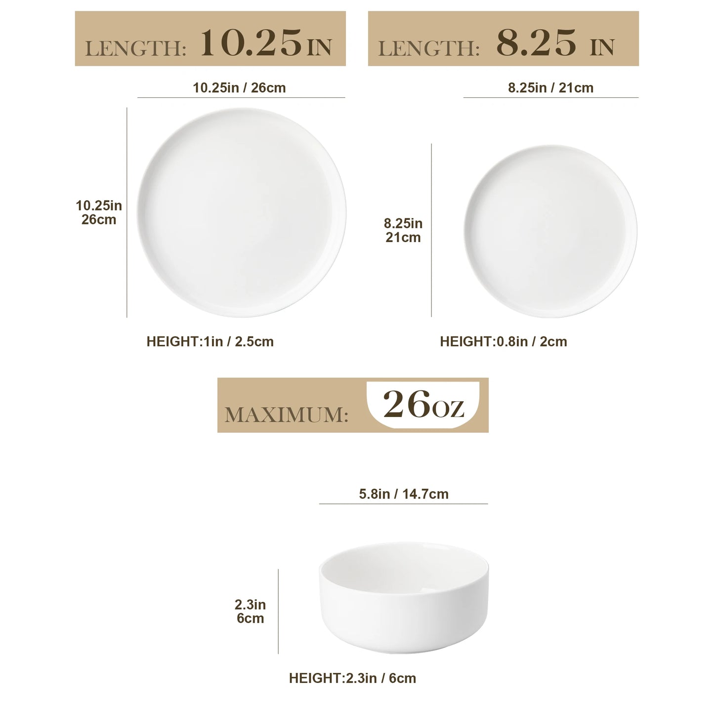 MALACASA Porcelain Dinnerware Set Service For Four Dishwasher Safe