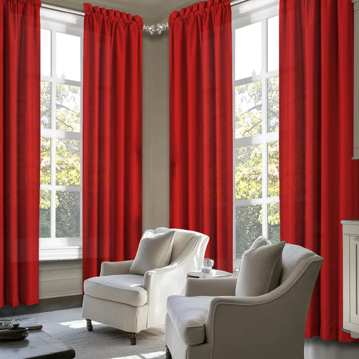 Sabalanica Light Filtering Polyester Curtains Rod Pocket Window Panel