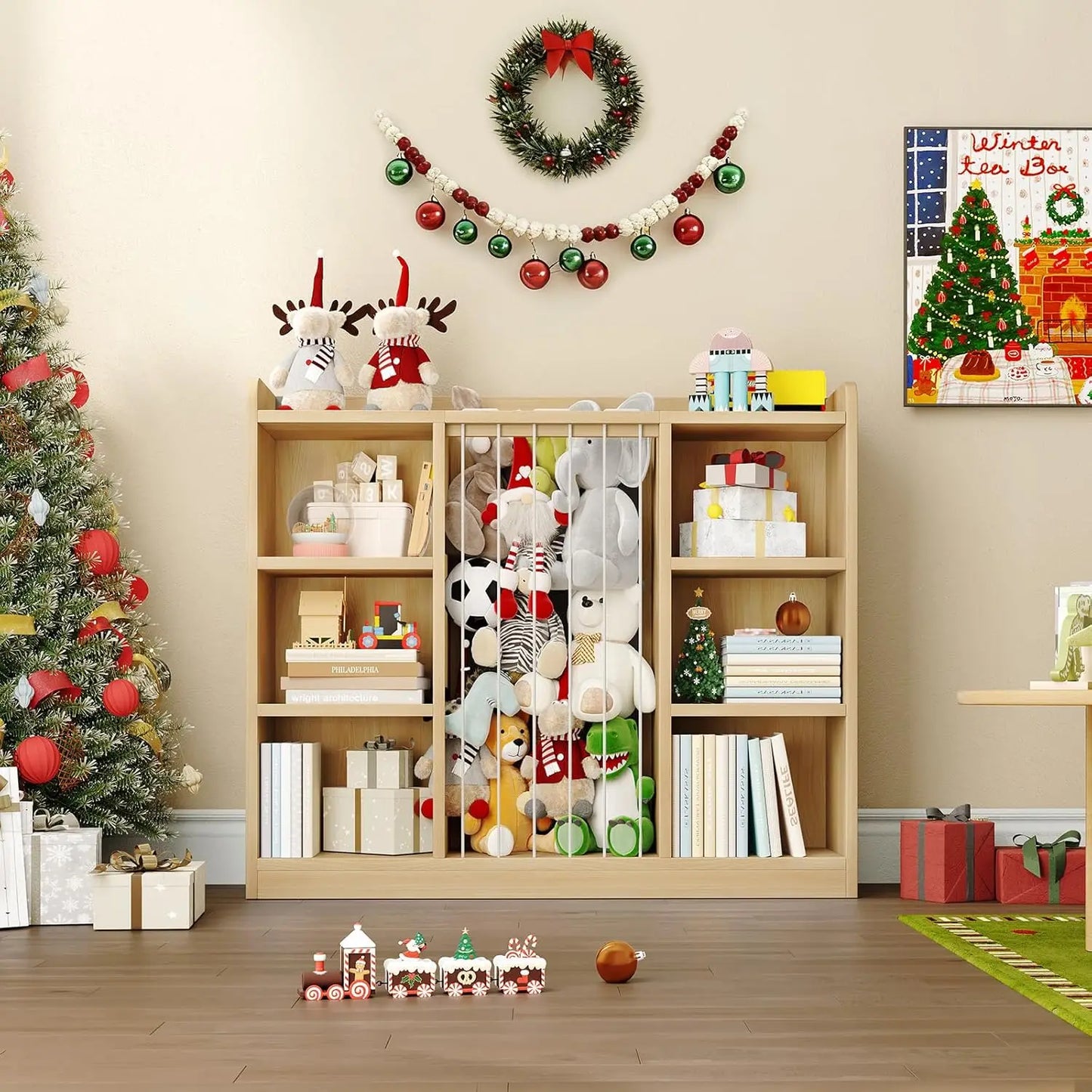 ONBRILL Kids Toy Organizer Shelf With Rounded Corners