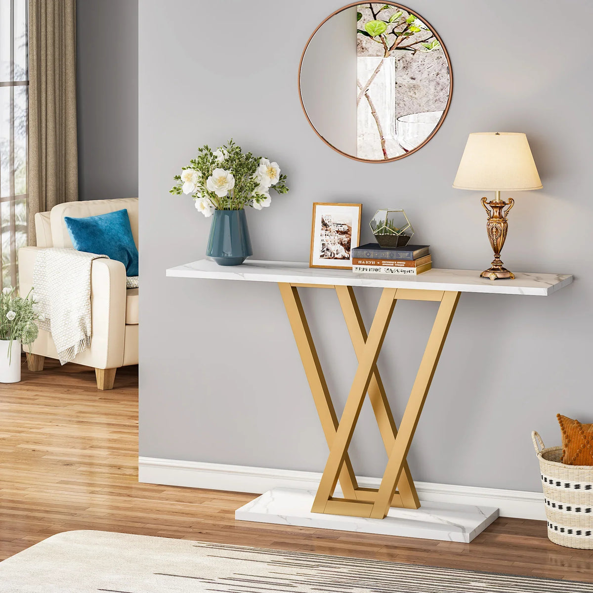 Tribesigns Modern Wood Console Table For Entryway And Living Room