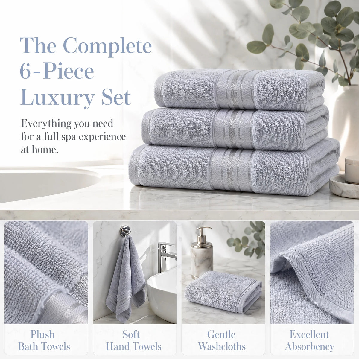Luxury Turkish Cotton Bath Towel Set For Bathroom Use