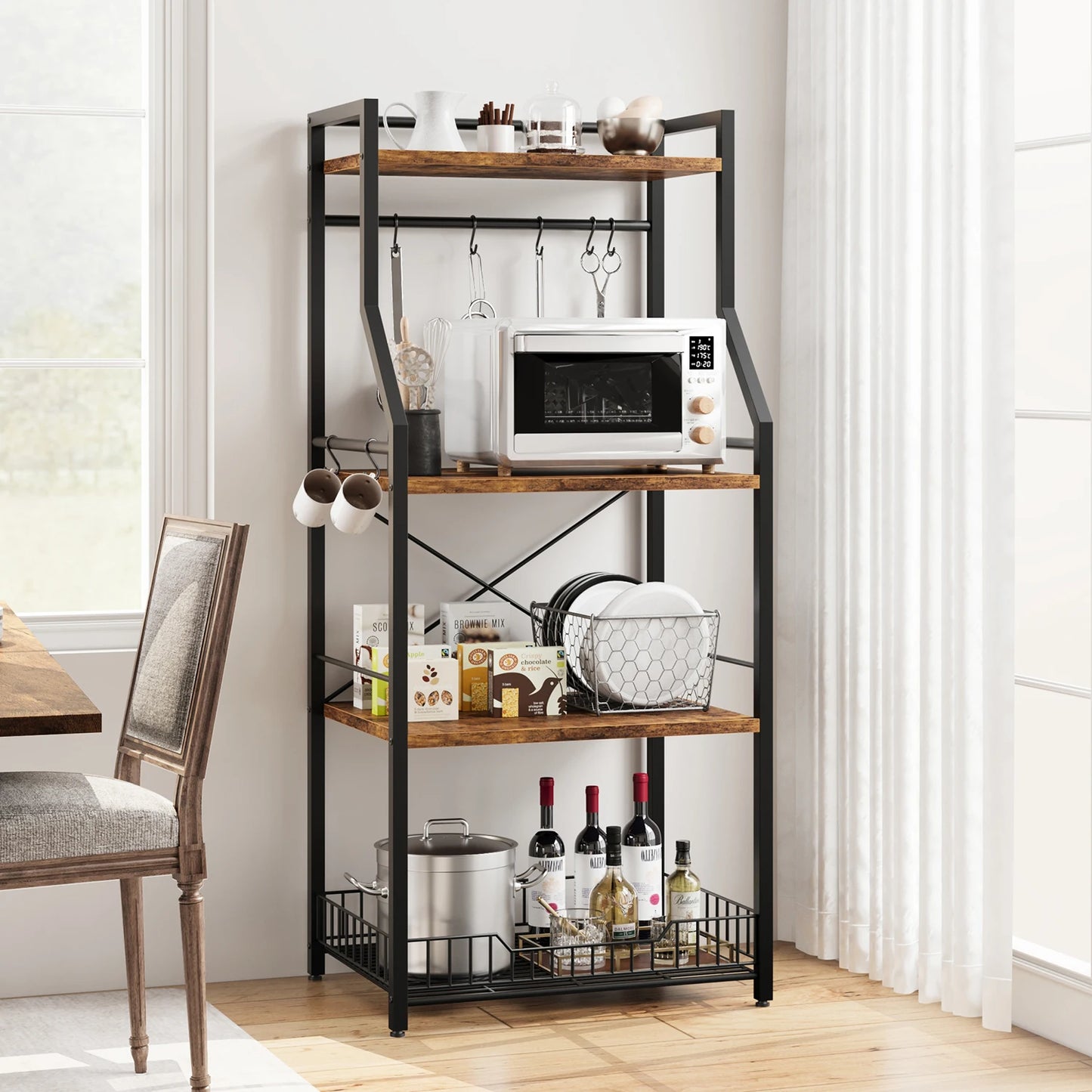 TWISTER.CK 4 Tier Microwave Oven Stand Kitchen Bakers Rack