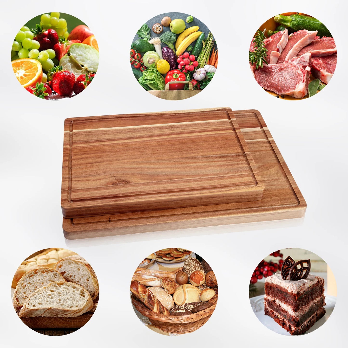 Twister.Ck Extra Large Acacia Wood Butcher Block Cutting Board With Side Handles