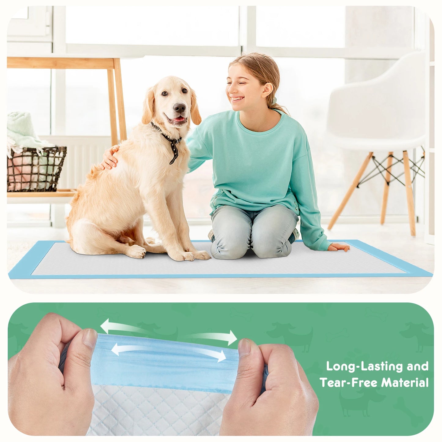 Disposable Pet Underpads 150 Count Quick Dry Leakproof Pee Pads