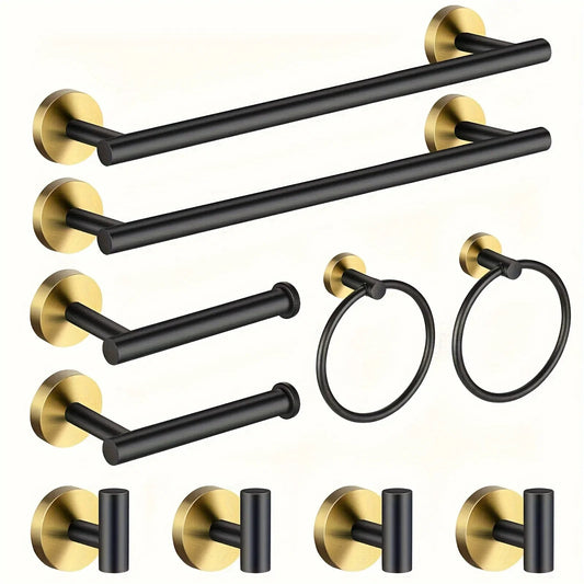 Stainless Steel Wall Bathroom Hardware Set Towel Bar Ring Hook