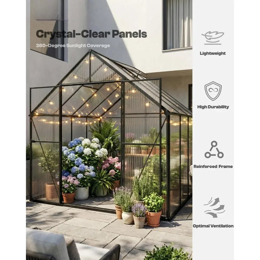 Walk-In Heavy-Duty Polycarbonate Greenhouse For Outdoor Use