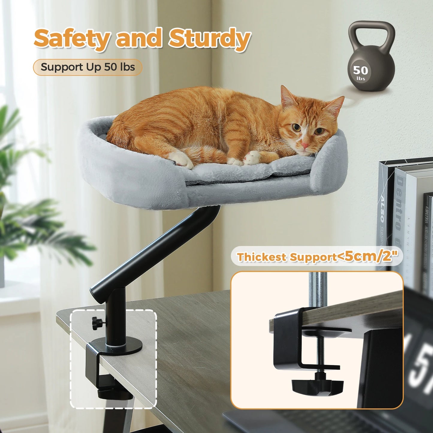 PAWZ Road Cat Desk Bed 360 Degree Rotatable Bed Stand For Indoor Cats