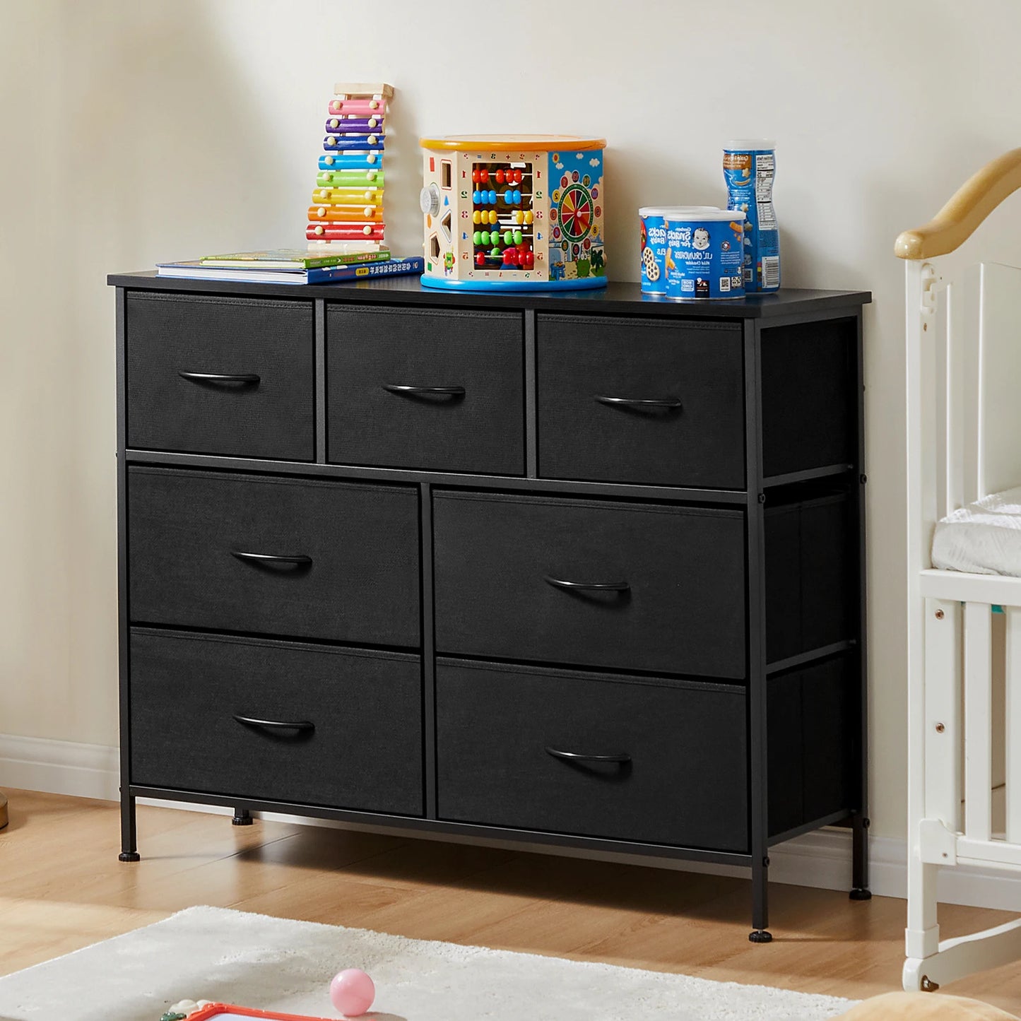JHK Dresser With 7 Fabric Drawers Organizer Storage