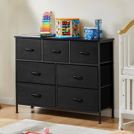JHK Dresser With 7 Fabric Drawers Organizer Storage
