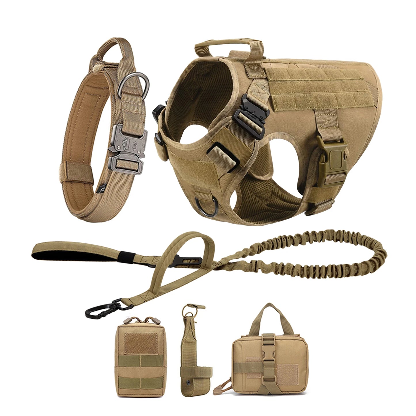 Tactical Padded Dog Harness With Quick Release Molle System