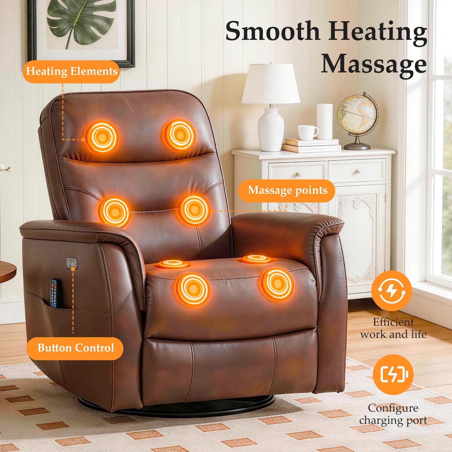 Kerdom Power Lift Recliner Chair With Heating And Massage
