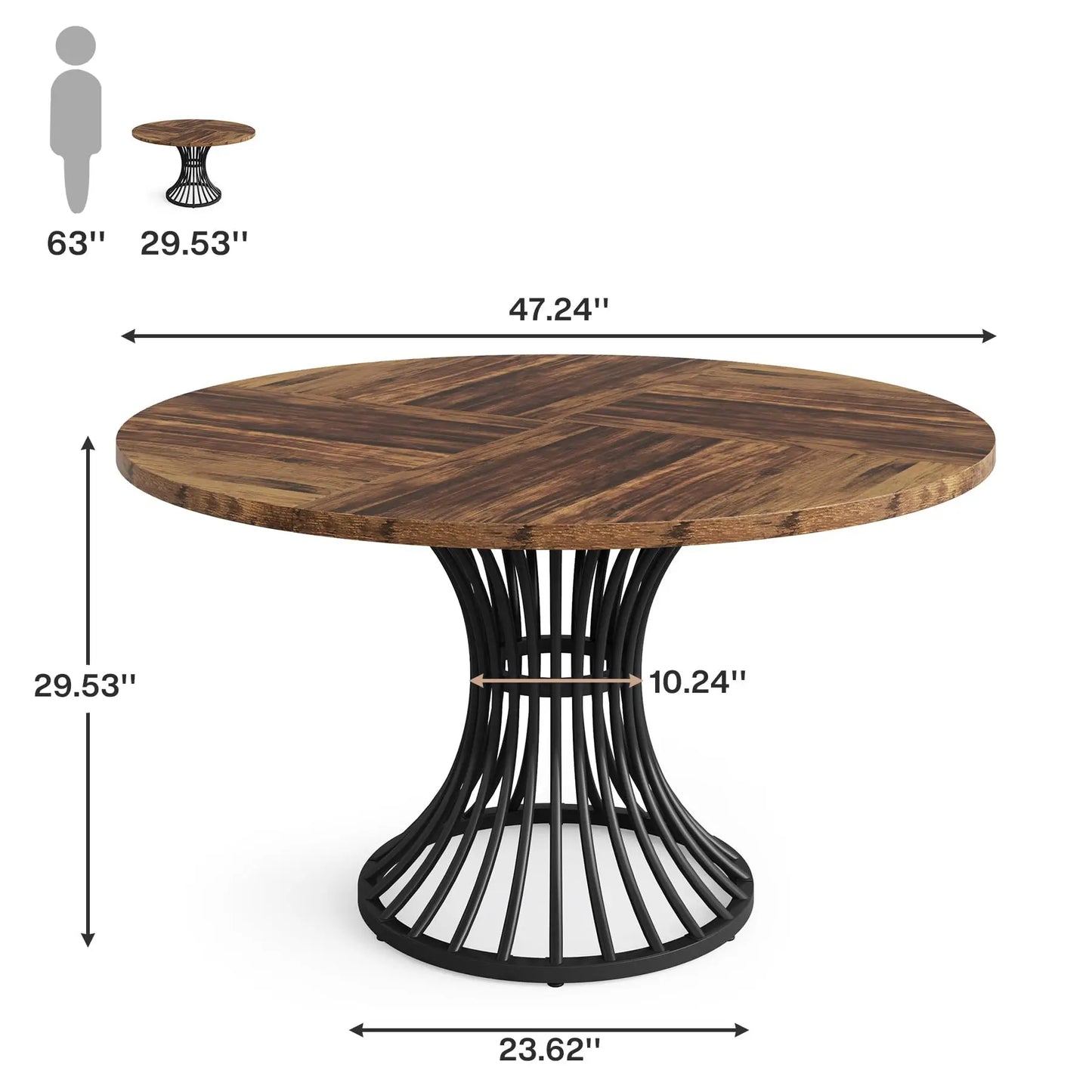 Tribesigns Round Wooden Dining Table For Modern Homes
