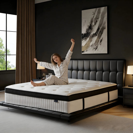 Madevos Hybrid Pocket Spring Mattress In A Box Medium Firm