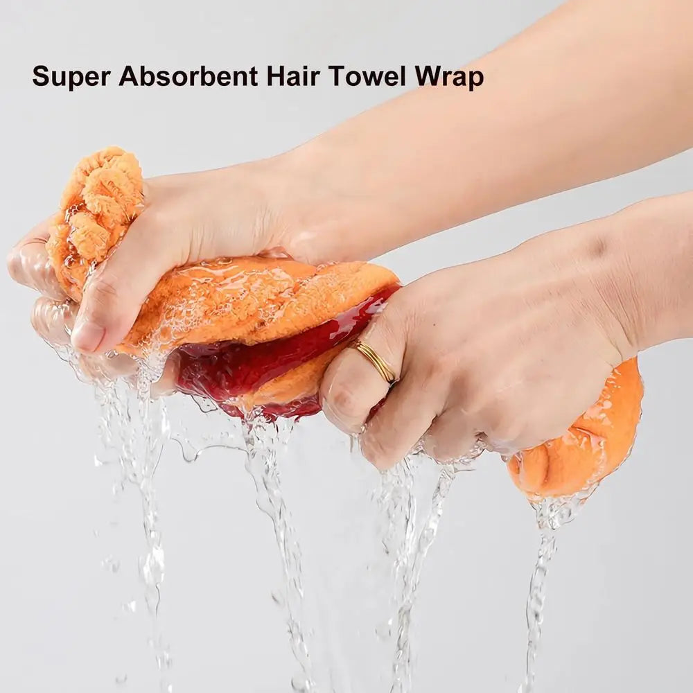 Absorbent Microfiber Hair Drying Turban Towel With Bow Tie