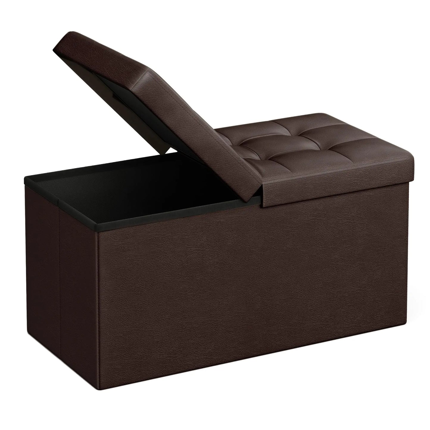 XIUWO Padded Storage Ottoman Bench With Flip Lid Design