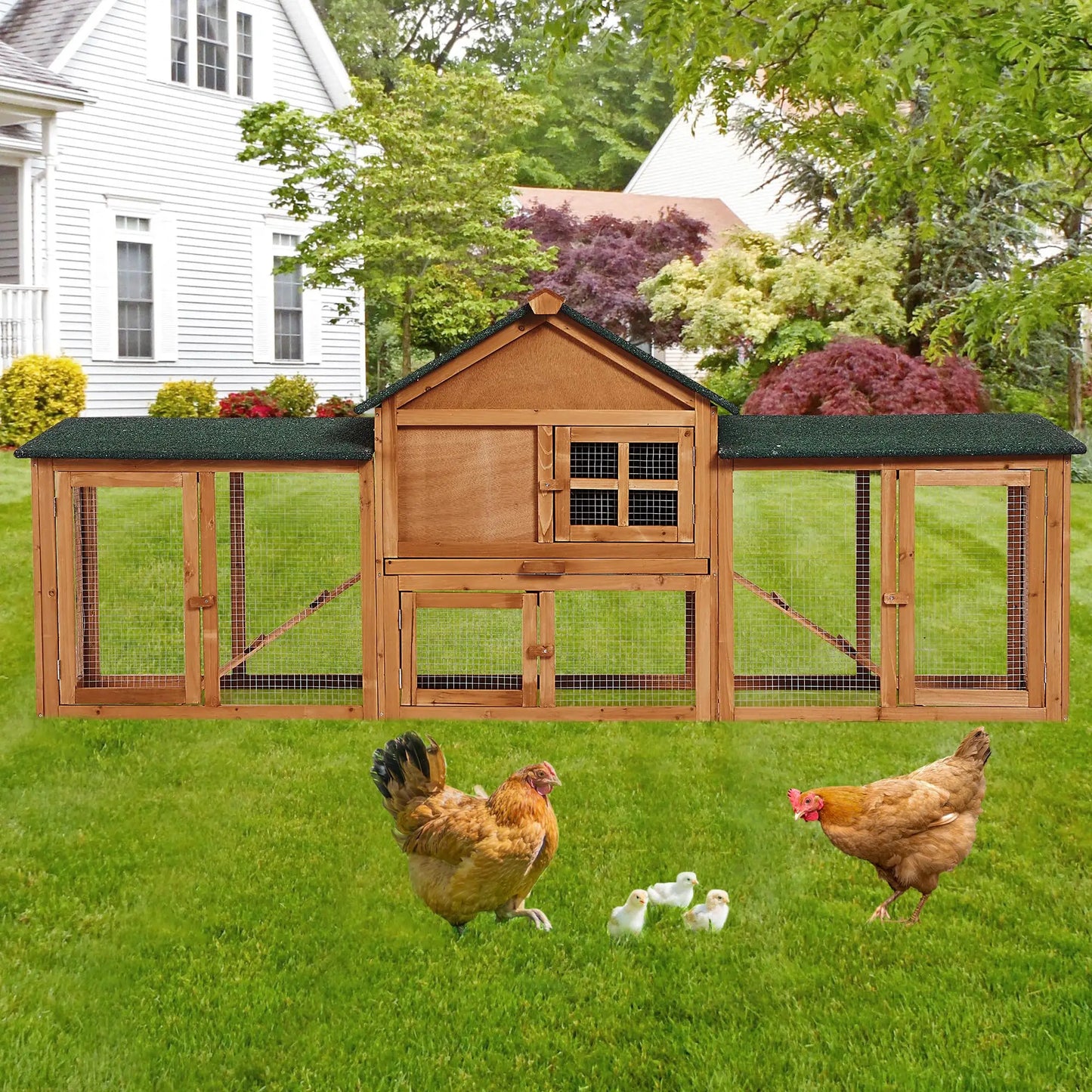 DishyKooker Two Story Wooden Bunny Hutch With Ramp And Run