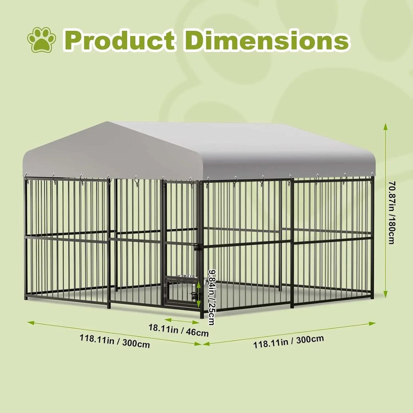 Heavy Duty Outdoor Dog Kennel With Roof And Lock Cage