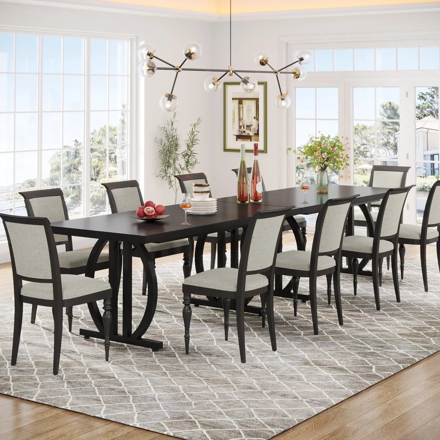 Tribesigns Modern Industrial Kitchen Dining Table With Metal Frame