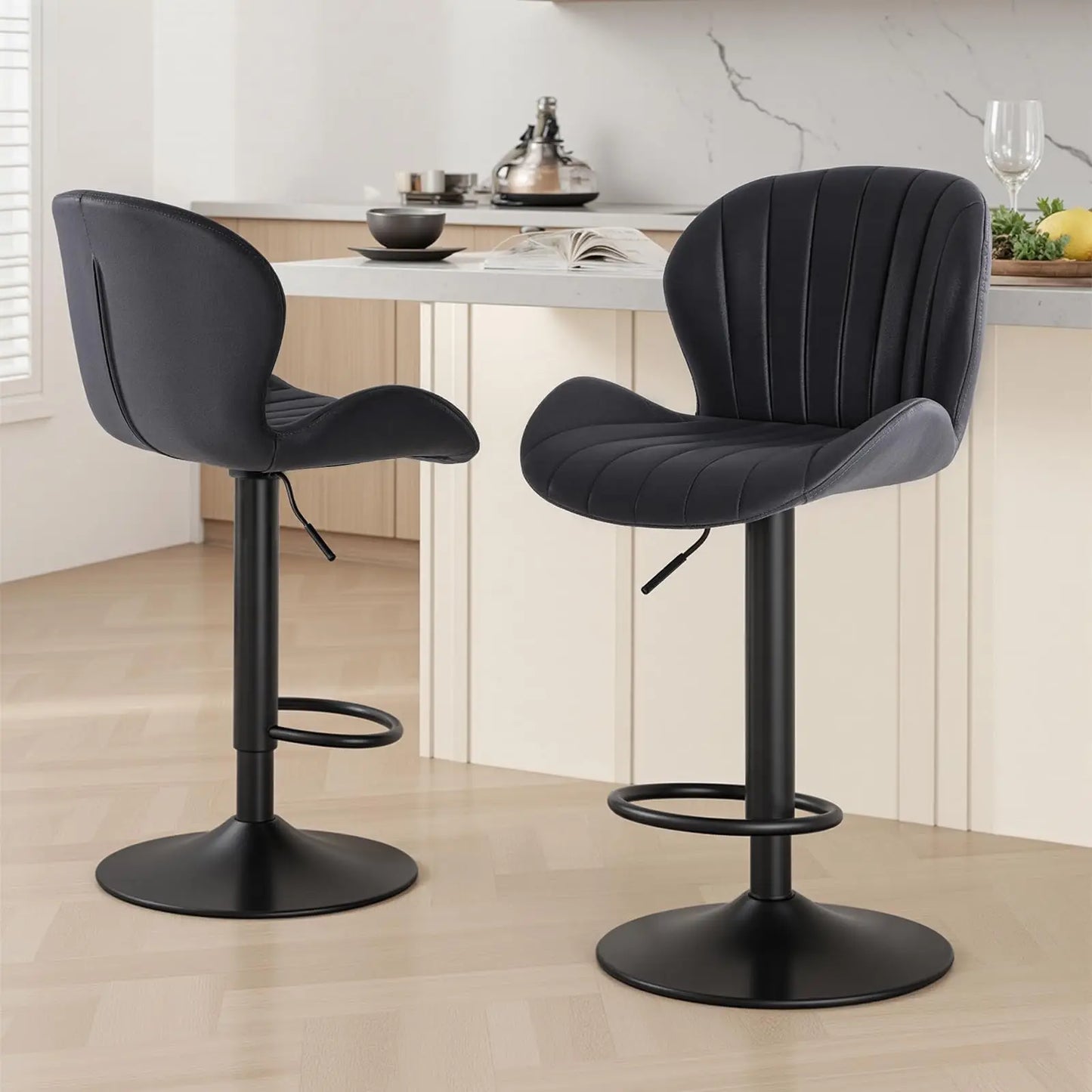 JHK Elegant Fabric Dining Chairs Set Of Two For Kitchen